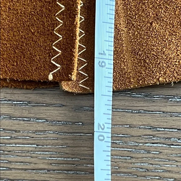 Vintage Chestnut Brown Suede Snap Front A-Line Skirt - Picture 11 of 12